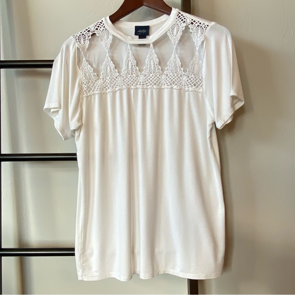 Short Sleeve Crochet Yoke